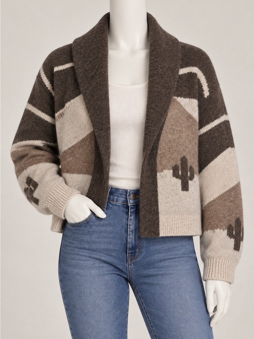 Lucky Brand NWT Horse Western Southwestern Cardigan Sweater Size M